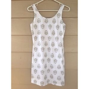 ☠️ Gold Skull white mini dress! ☠️